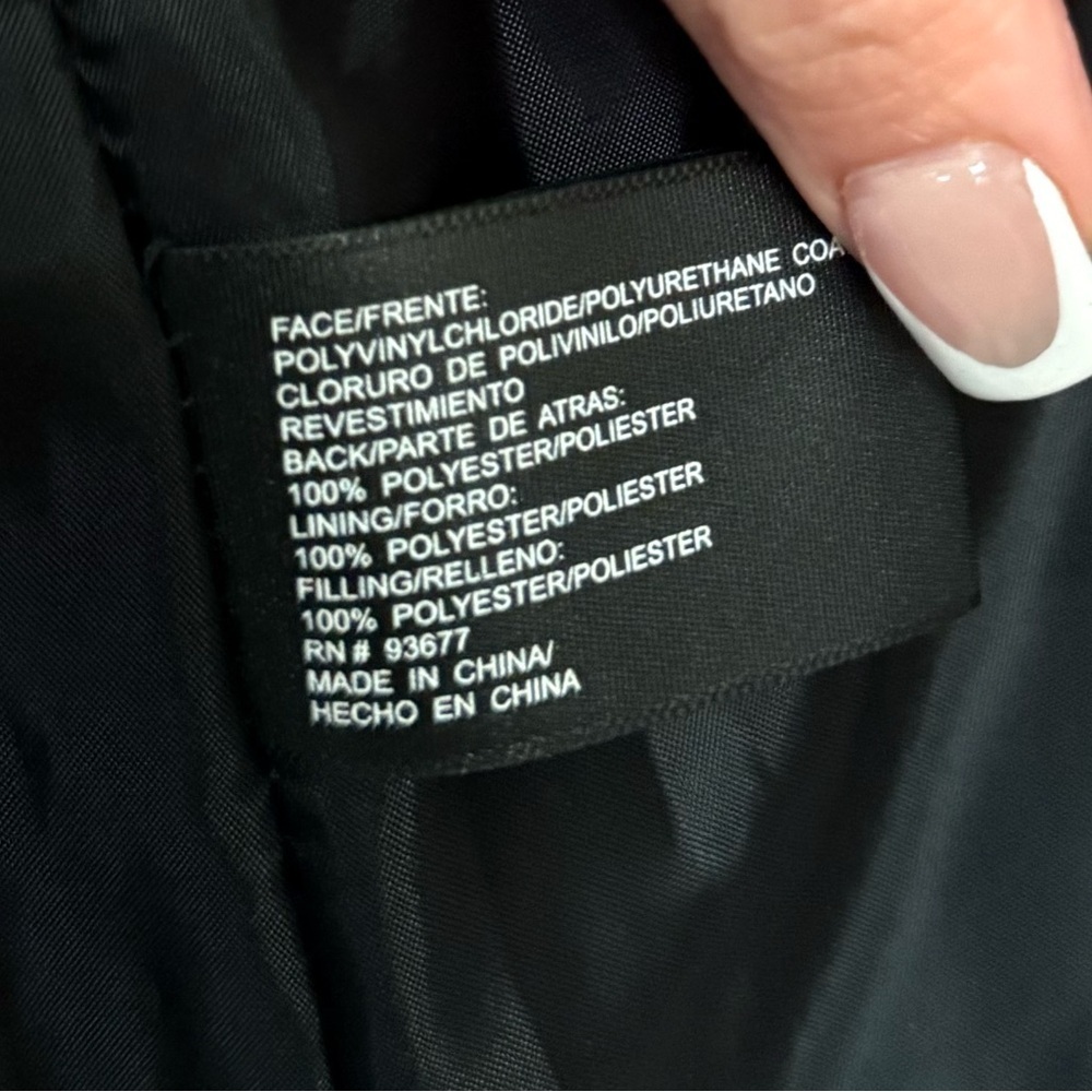 A.N.A Quilted Black Faux Leather Moto Jacket Zip Up Women’s Capsule Office Small - Picture 9 of 9